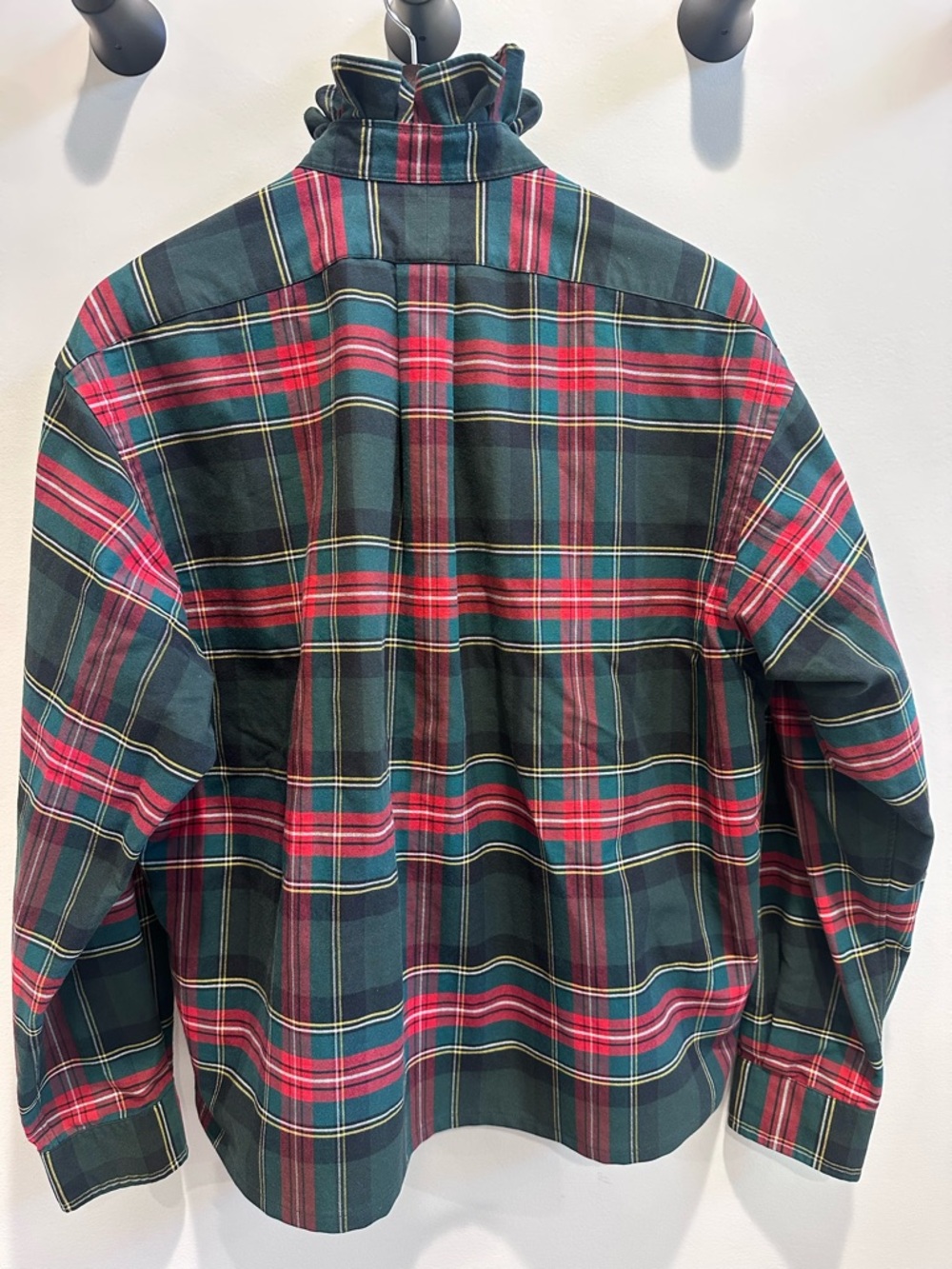 Ralph Lauren Blake OOAK Ruffle Collar Boxer Dog Plaid Top | Reworked | Large - Picture 3 of 7